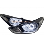 Фары тюнинг Hyundai Accent RB 2011-2019 с BiLed линзами и ангельскими глазками
